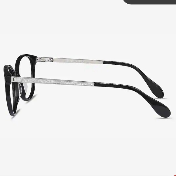 Lucy Oval Black Rim Eyeglasses - Picture 3 of 6